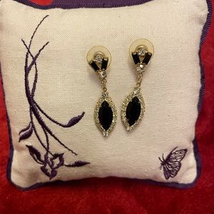 Black/gold rhinestone earrings